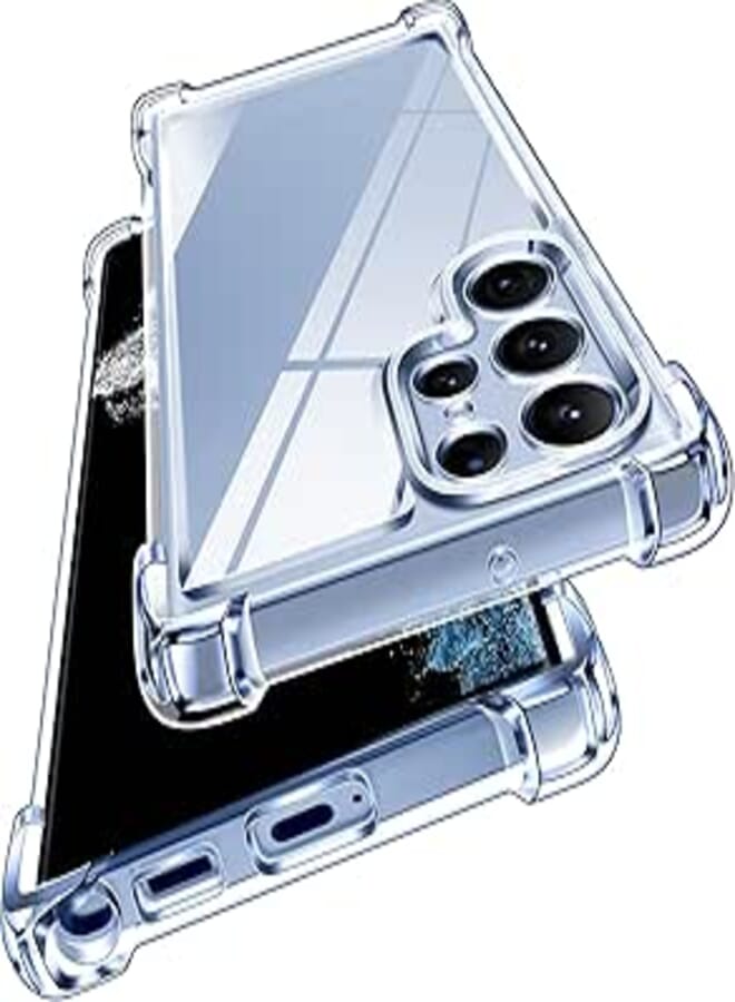 ivoler Anti-Yellowing Clear Case for Samsung Galaxy S22 Ultra 5G with Reinforced Corners [Military Shockproof Protection] [Camera Protection] Transparent Protective Case Slim Bumper Cover